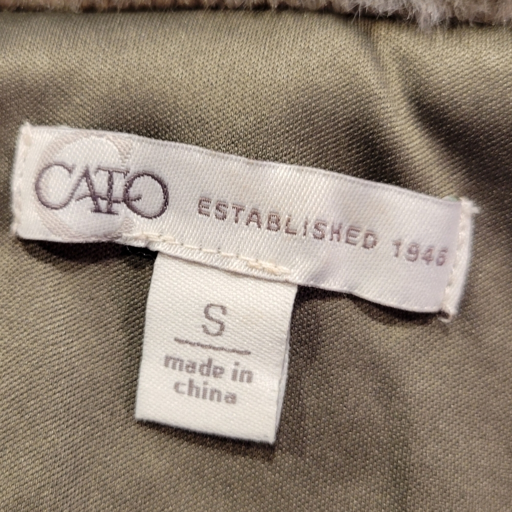 CATO Gray Brown Faux Fur Button Up Jacket - Picture 7 of 9